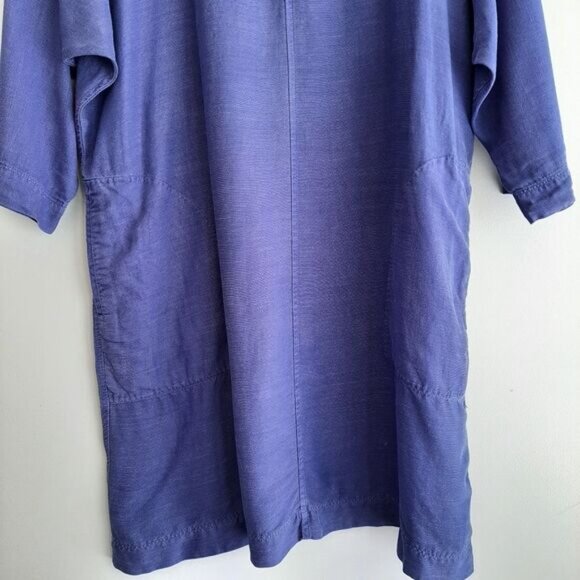 WILFRED | Aritzia Delphine Relaxed Fit Shift Dress w/ Pockets Blue Sz XS Flawed - Picture 5 of 14